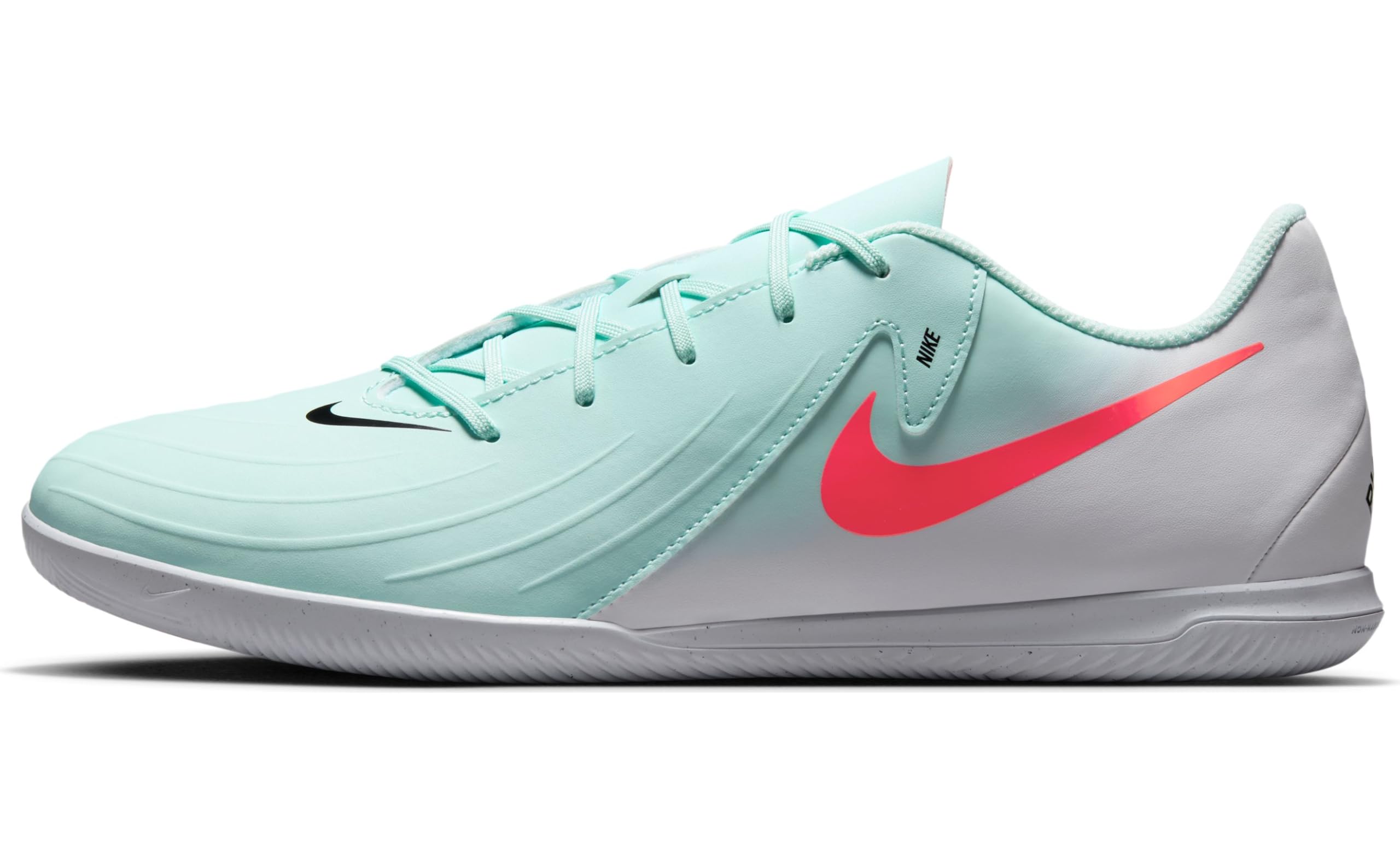 NIKE Phantom Luna 2 Academy Sneaker, Mint Atomic Red Off Noir, 11 UK Child