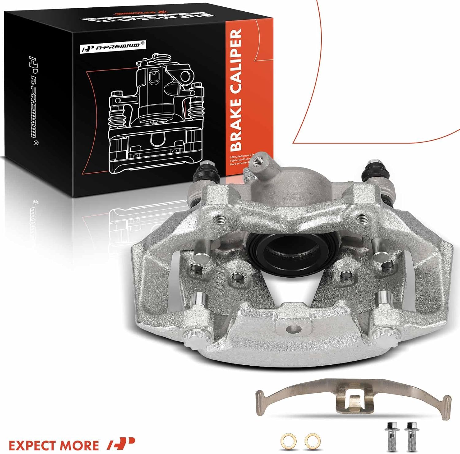 A-Premium Disc Brake Caliper Assembly with Bracket Compatible with Mercedes-Benz C350 09-14, E250 14-16, E350 10-16, E400 13-17, SLC300 16-, RWD - Front Passenger Side