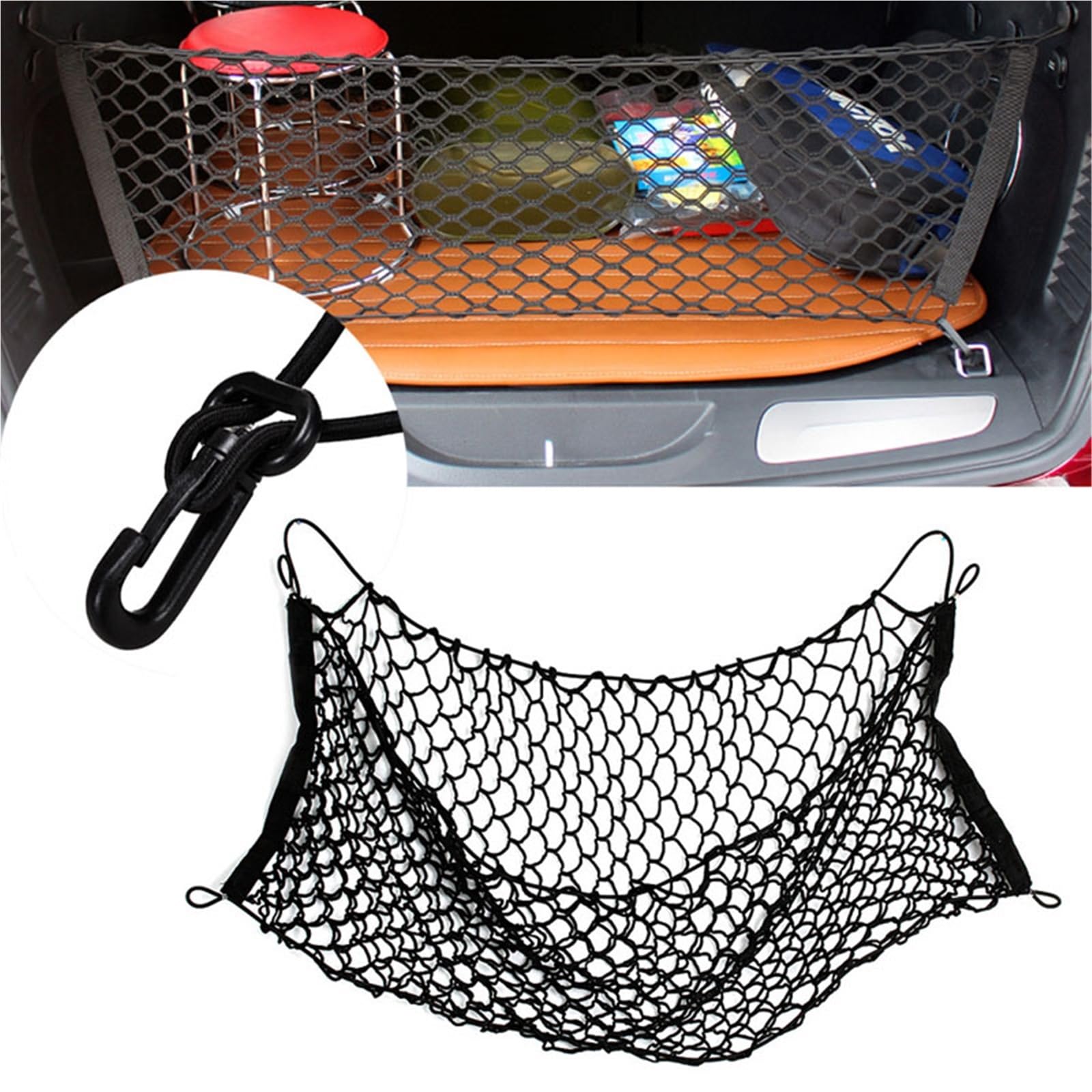 Rete Bagagliaio Auto Protettivo 1 PZ Car Tronco Auto Organizzatore del Carico Posteriore Storage Elastic Carrier Mesh Nylon 90x40cm