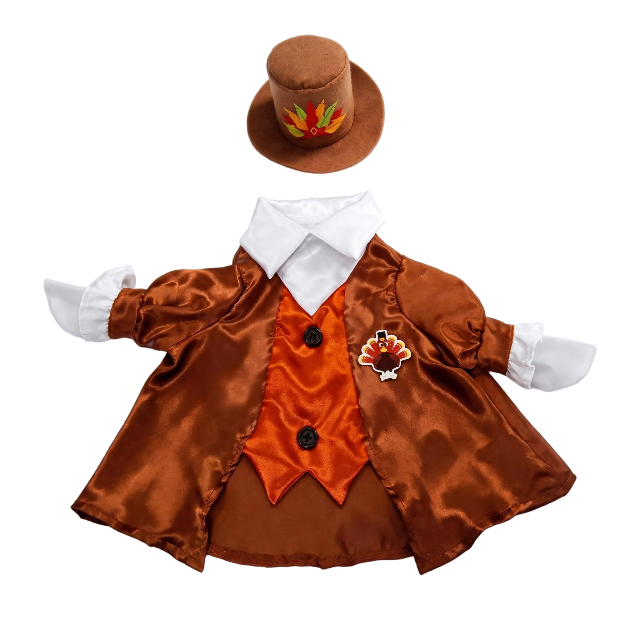 NASSMOSSE Porch Geese Outfits Fall, Thanksgiving Porch Geese Outfit for Autumn Yard, Patio Garden Decor, Brown