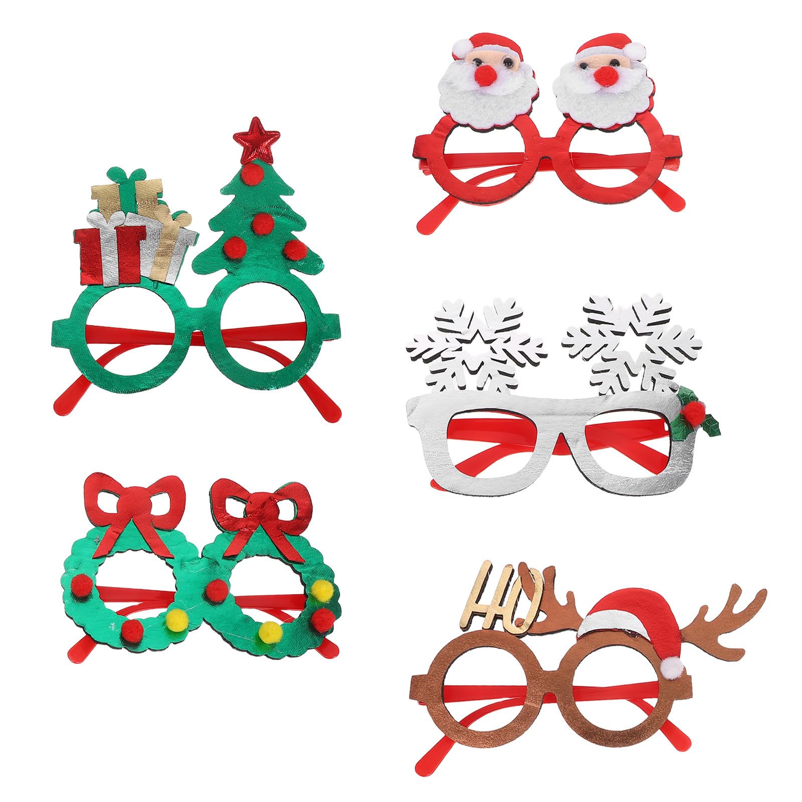 TOYANDONA 20 Piezas Gafas Navideñas de Fiesta Patrón de Copos y Árboles