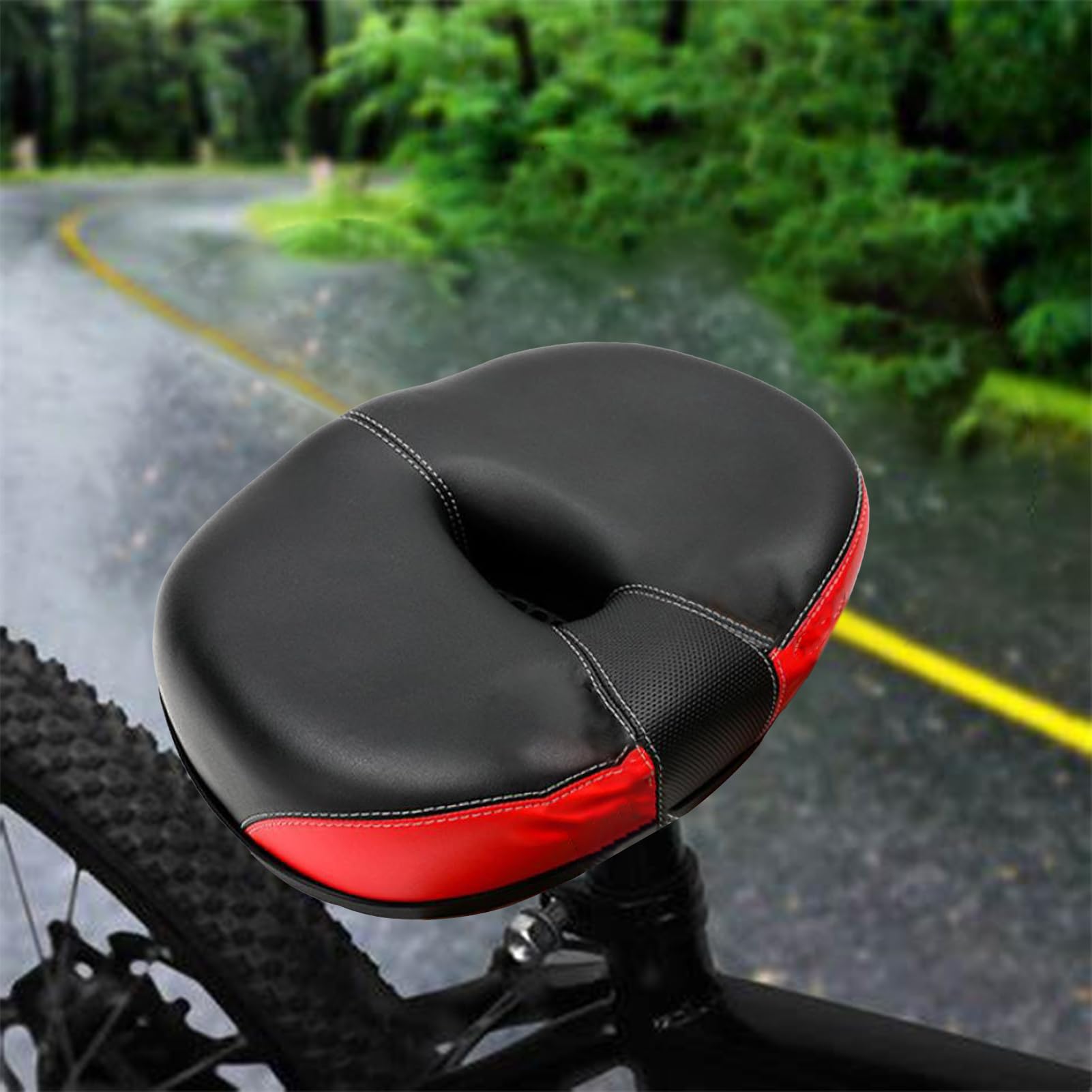 Seggiolino da bicicletta ergonomico senza naso ammortizzante impermeabile | Mountain Bikes Seat Tail Riflettore per Mountain Road City Bike