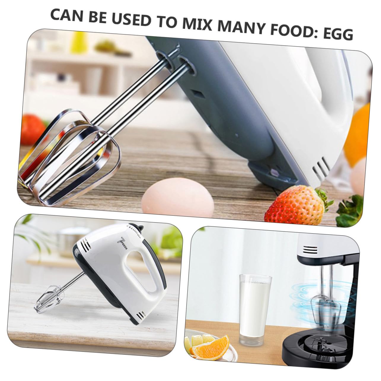 Sbattitore Elettrico per Dolci, Cucina Domestica, Bianco, Acciaio Inox | Controllo Preciso della Miscelazione, per Amanti della Cucina e Dolci Fatti in Casa, Plastica e Acciaio Inox