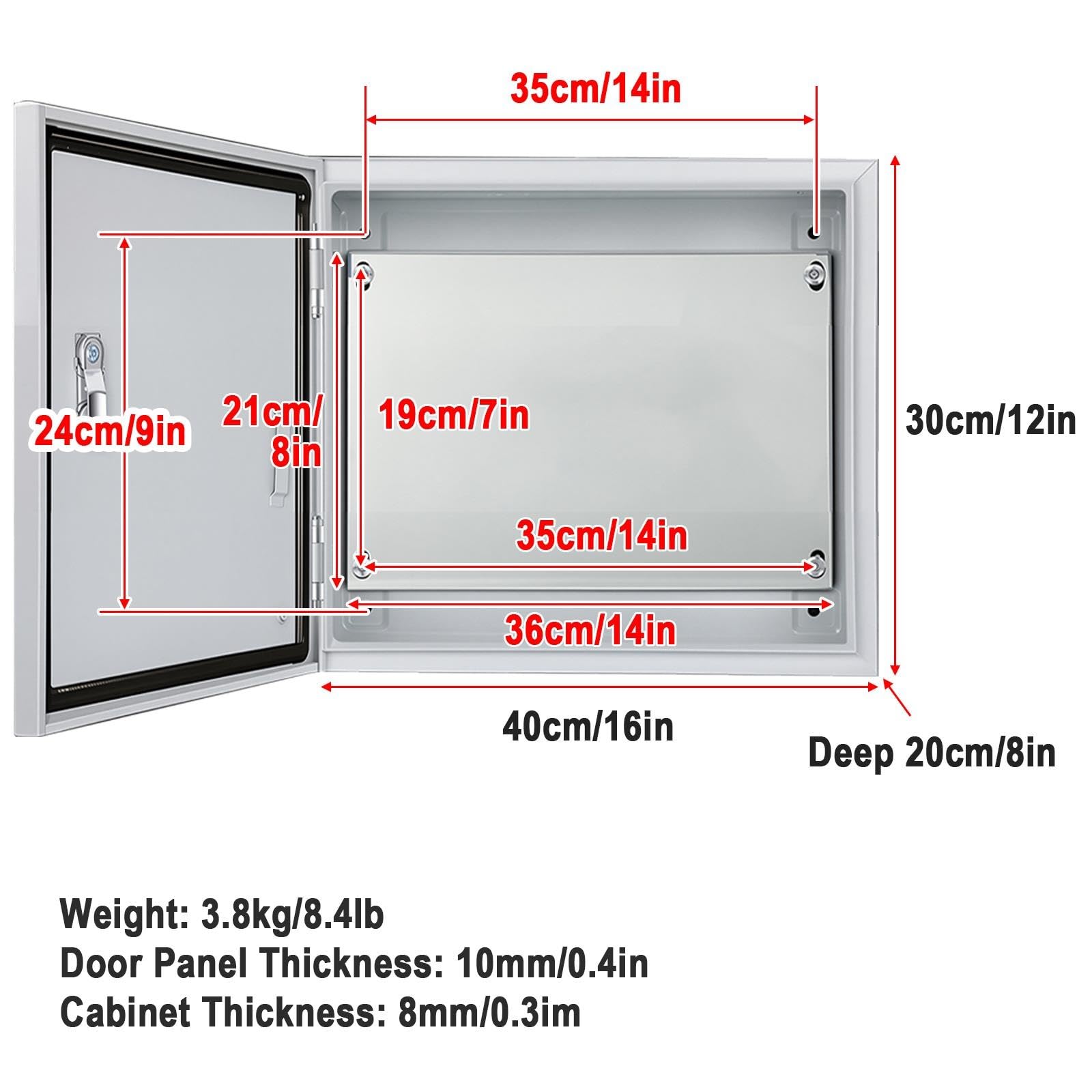 Cuadro Electrico Superficie, Acero Laminado en Frío Caja Cuadro Electrico