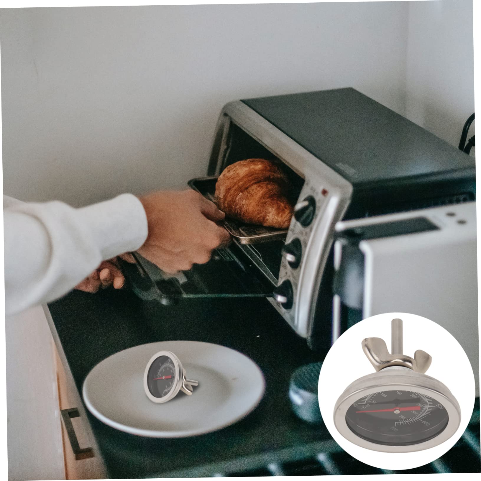 BRIGHTFUFU Stainless Steel Bimetallic Oven Thermometer Accurate Meat Thermometer for Grilling