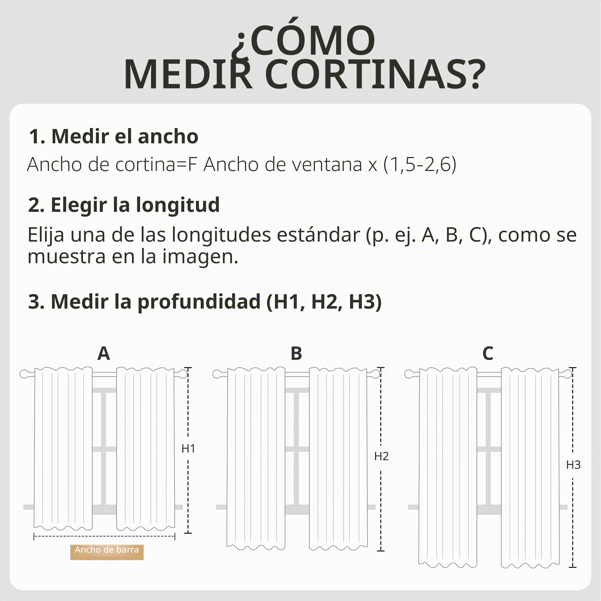 Cortinas 100% Opacas con Trabillas Ocultas, Efecto Lino, Juego de 2 Cortinas Opacas con Pasabarras para Dormitorio o Salón – Alto 245 x Ancho 140 cm, Beige