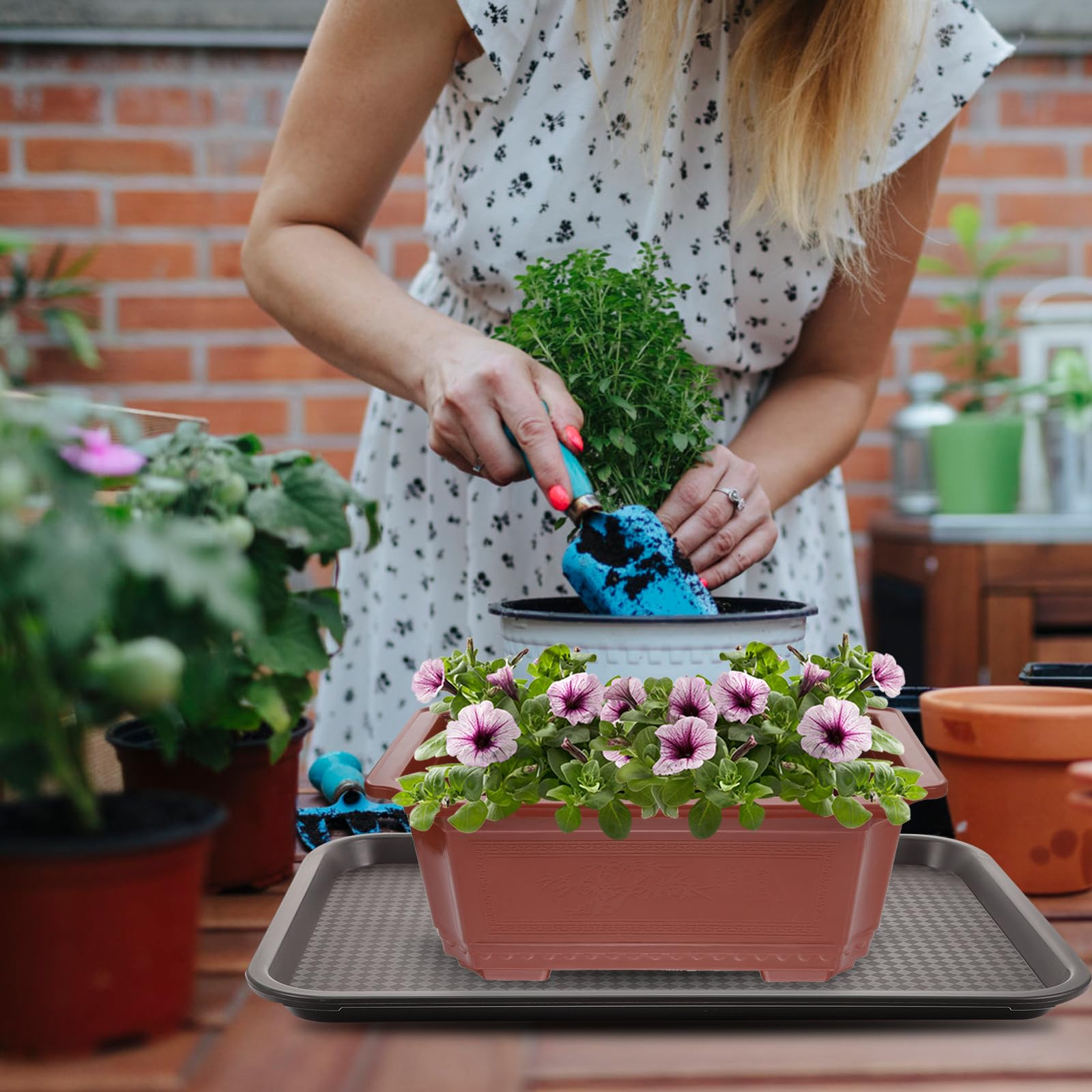 HENDI Plateau De Service, Rond,Couche Antidérapant En Caoutchouc, Multi-Usage, Pour Buffet, Fast