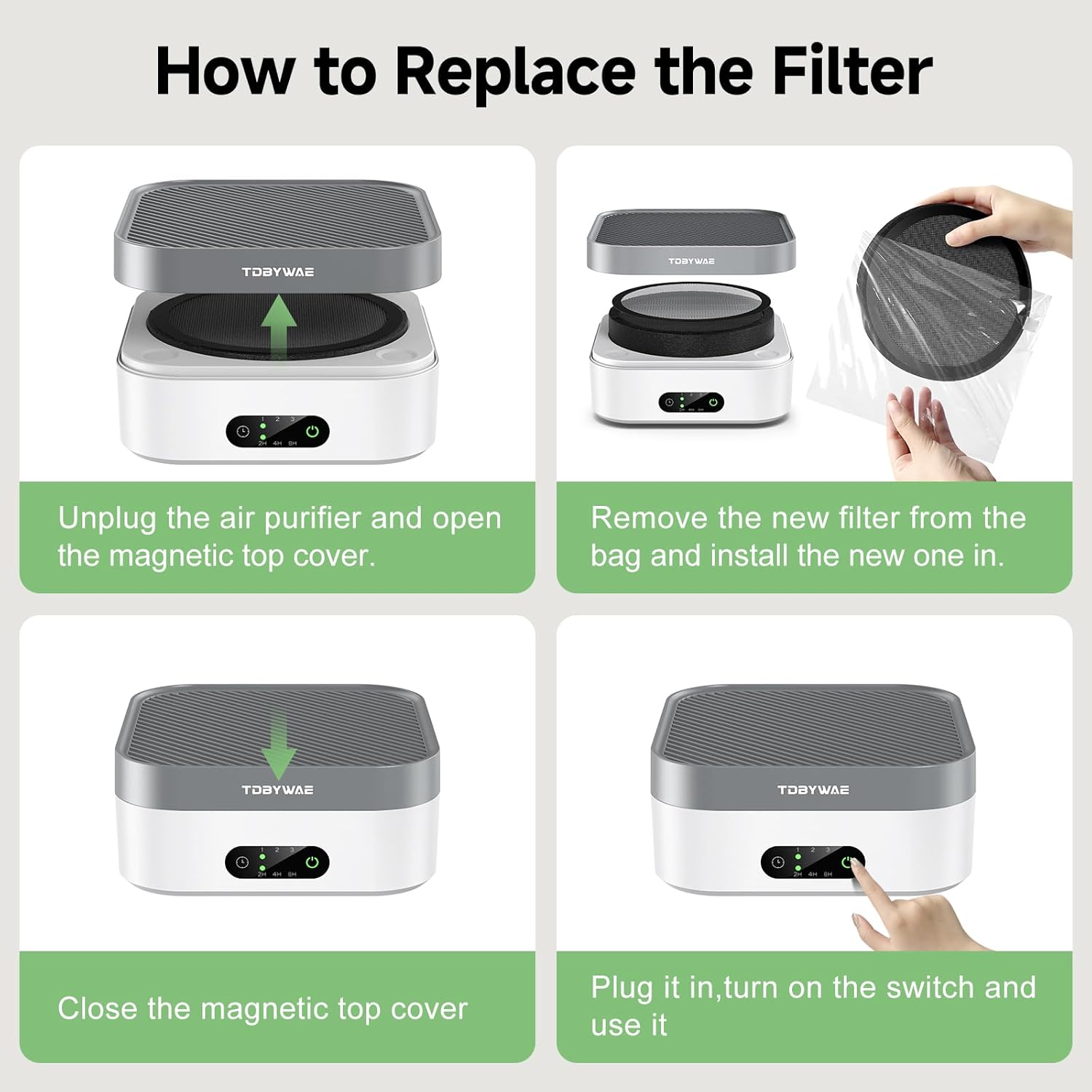 Original Filter Replacement for Air Purifier MB-032, H13 True HEPA Air Cleaner Filter, 1 Piece - Image 6