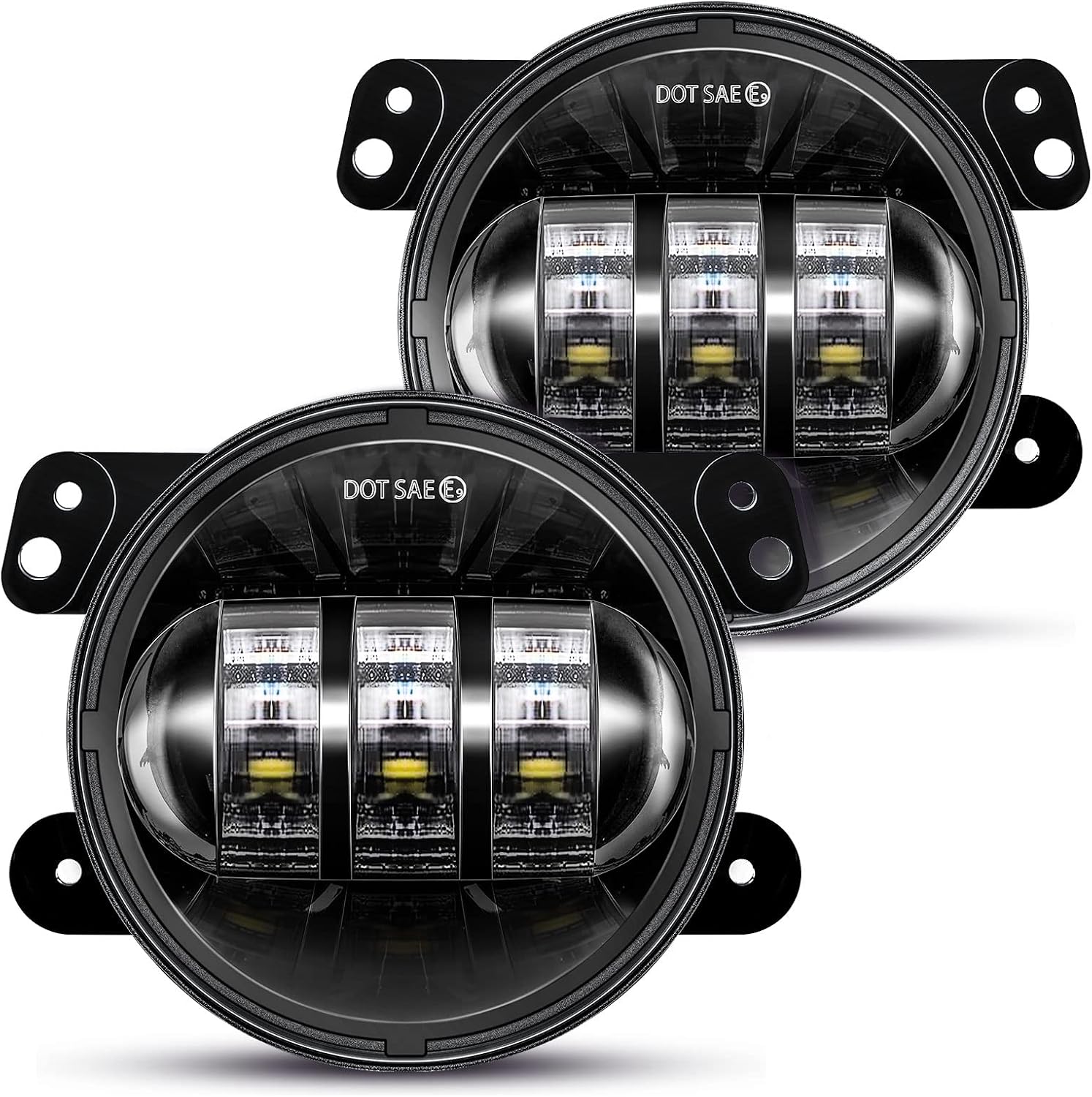 Galvor jk Fog Lights Compatible with Jeep Wrangler 07-18 JK TJ LJ Front Bumper light Driving Offroad Foglights 4 inch LED fog light Dot Approved