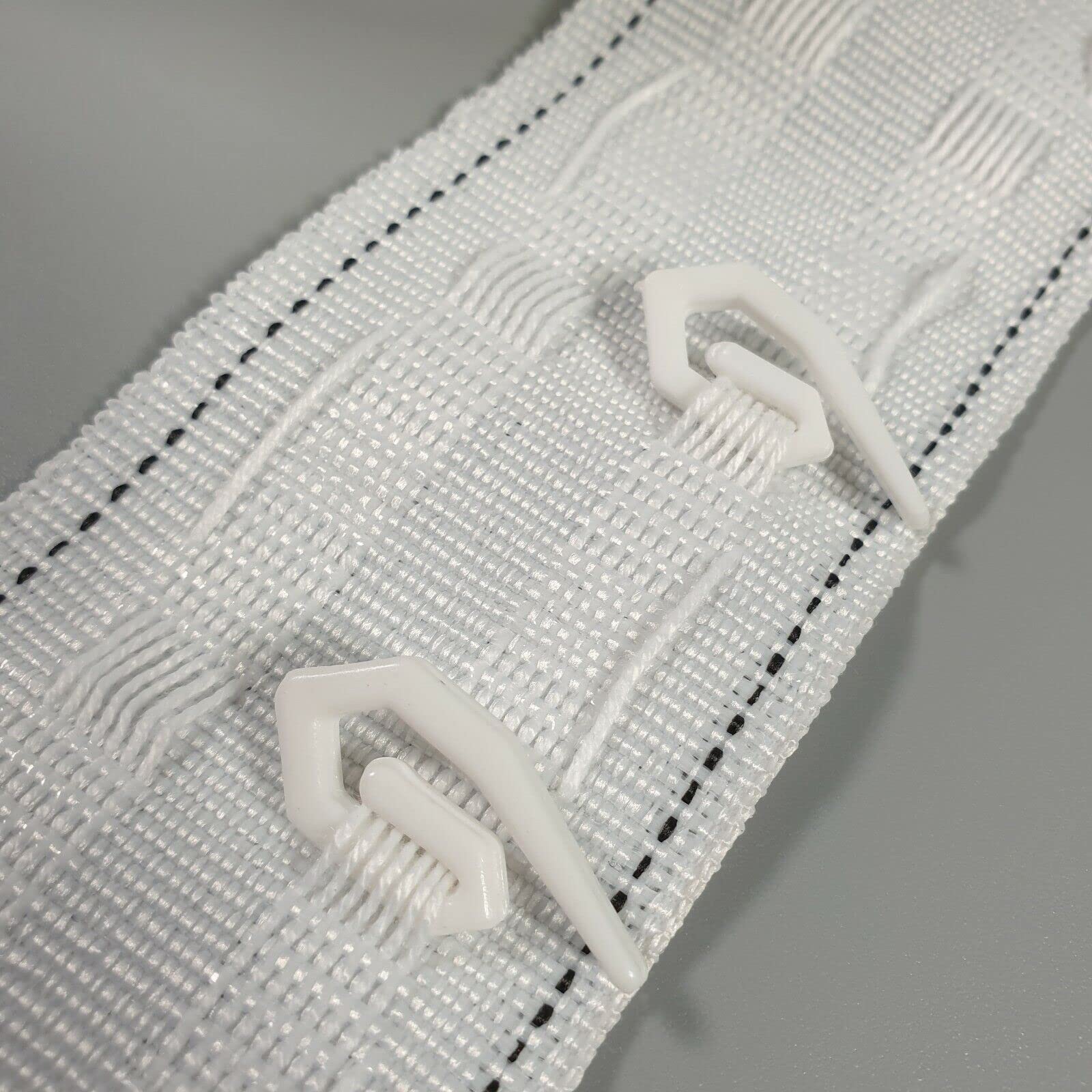 Hoonng 2" Curtain Header Tape Pencil Pleat, 5 Metres, White, W 2" x L 195" (1 Panels) - Image 3