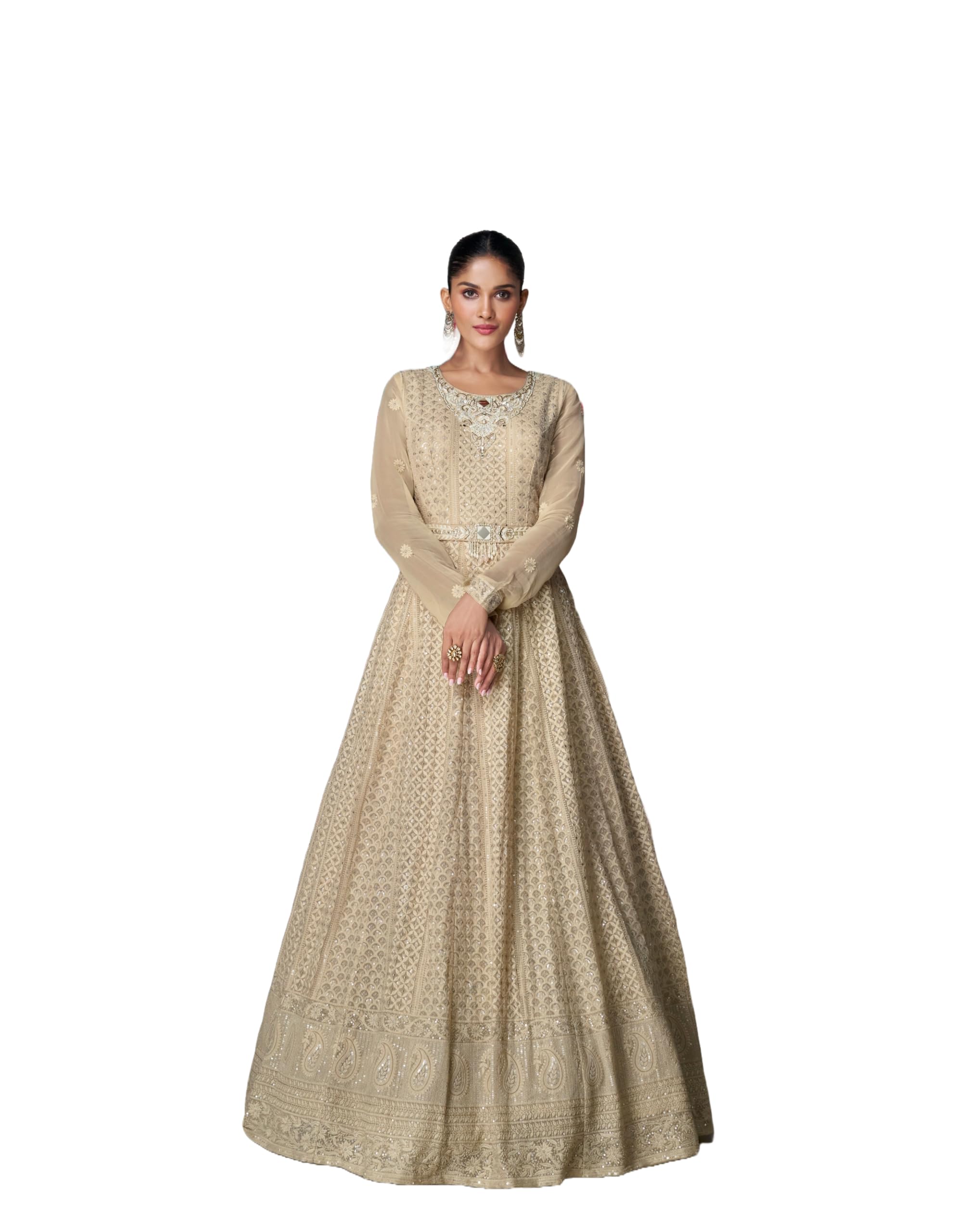 ArtZiya Fashion Indian/Pakistani Real Georgette Floor Length Wedding Wear Fabulous Look Anarkali Gown For Women-5620