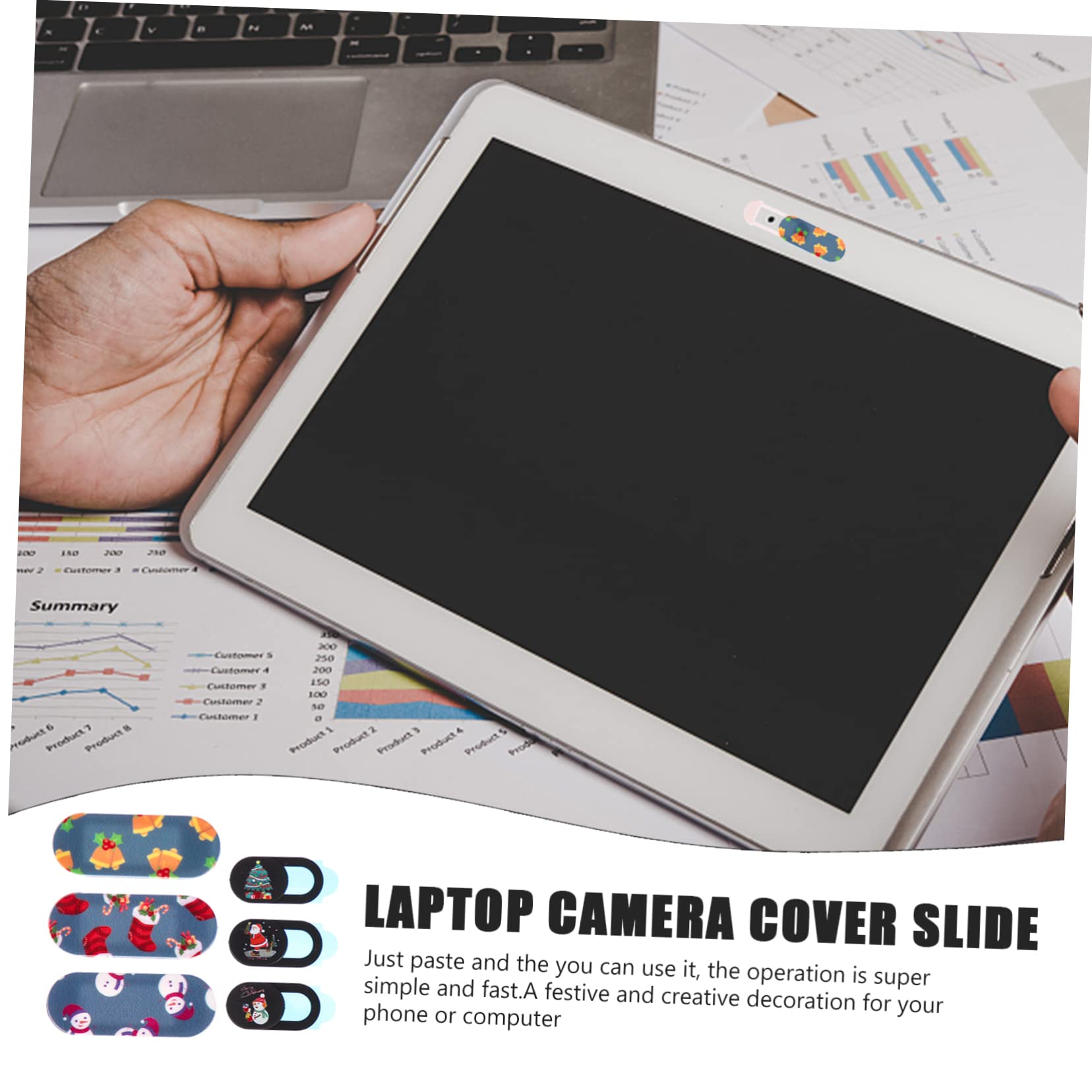 jojofuny 30 Piezas Cubierta De La Cámara De Navidad Diapositiva De La Cubierta De La Cámara Control Deslizante De Privacidad De La Cámara Cubiertas De Cámara Web Protector De Laptop Abs
