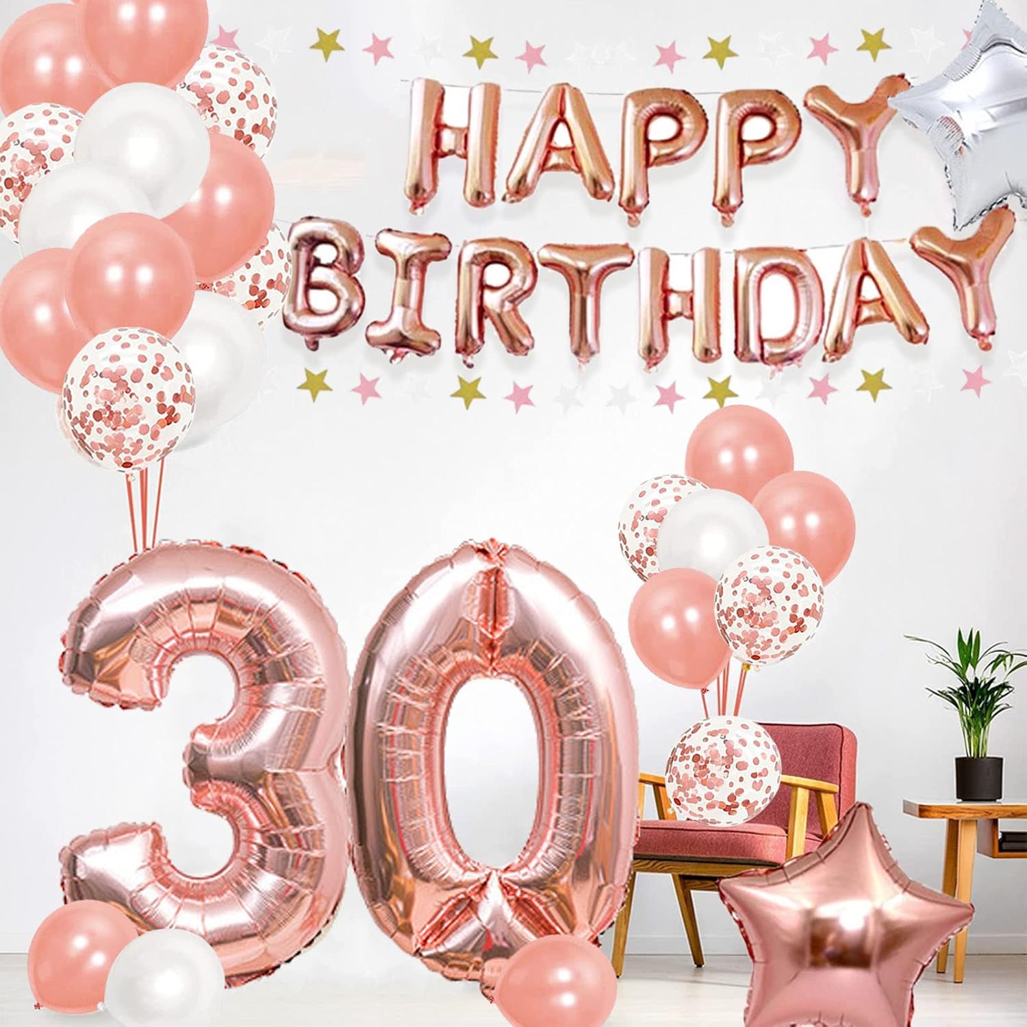 Pratyus 誕生日 風船 飾り付け 30歳 バルーン Happy Birthdayガーランド ローズゴールド サプライズ 装飾 パーティー 飾り 18 30歳 空気入れ付き Sale Off Pratyus 誕生日 風船 飾り付け 30歳 バルーン Happy Birthdayガーランド ローズゴールド サプライズ 装飾 パーティー 飾り 18 30歳 空気入れ付き Sale Off