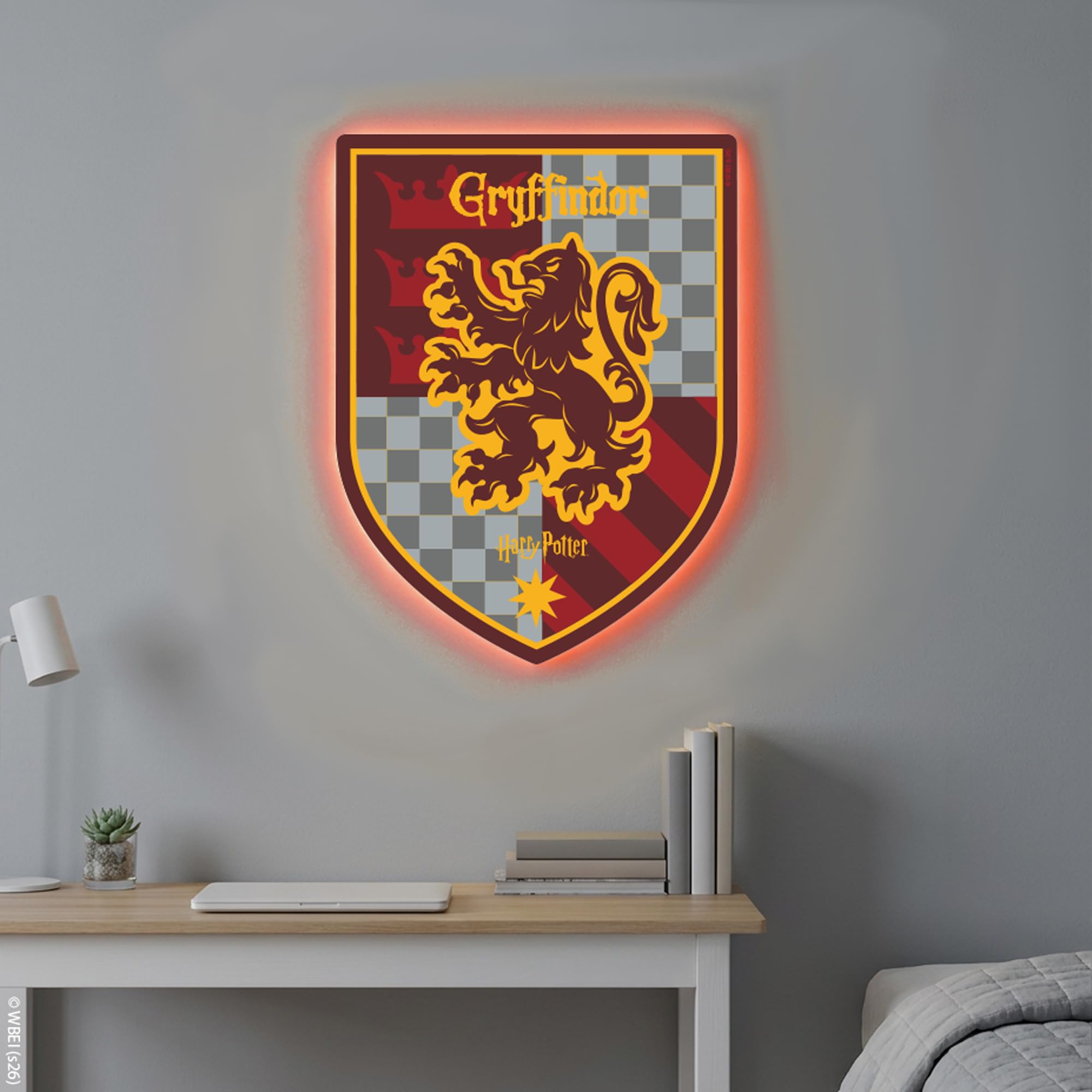 Themed Multicolour Harry Potter Gryffindor Badge Led Backlit Wallpop