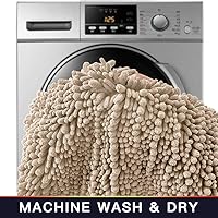 Vista 5 de Walensee - Alfombra grande para baño, antideslizante, 24 x 60 pulgadas color beige, absorbente y muy suave, felpilla peluda, extragruesa, lavar