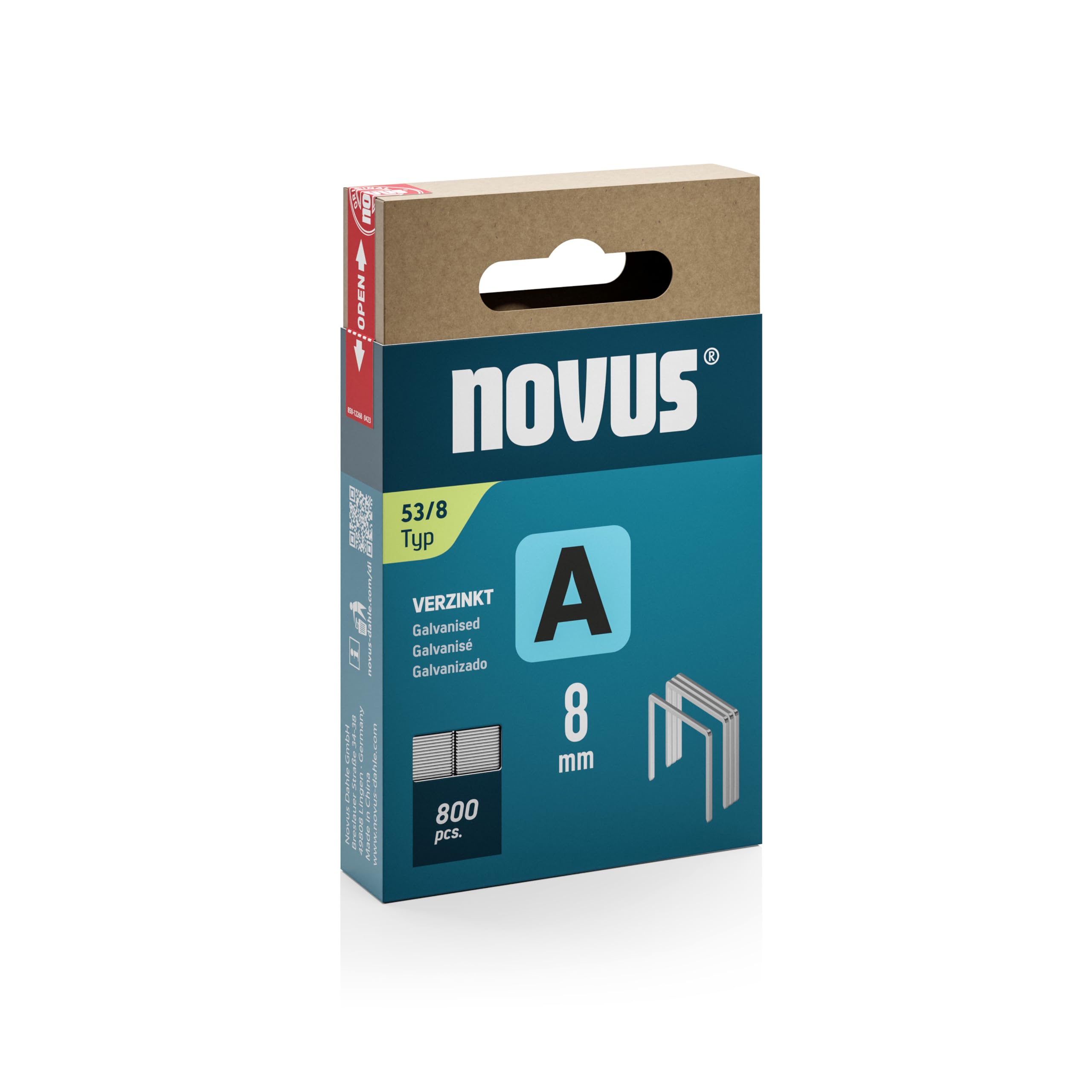 Novus Tools 042-0777 Fine Wire Staple A Staple Type 53, Grey, 8 mm