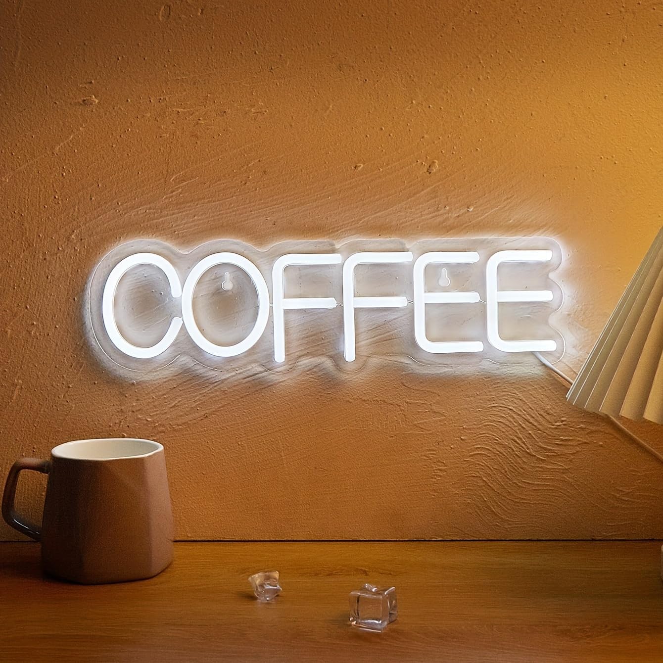 LED Neon COFFEE Cute Neon Sign, USB Powered Neon Signs Night Light, 3D Wall Art & Game room Bedroom Living Room party Decor lamp for Children Kids Girls Boys (Clear backboard)