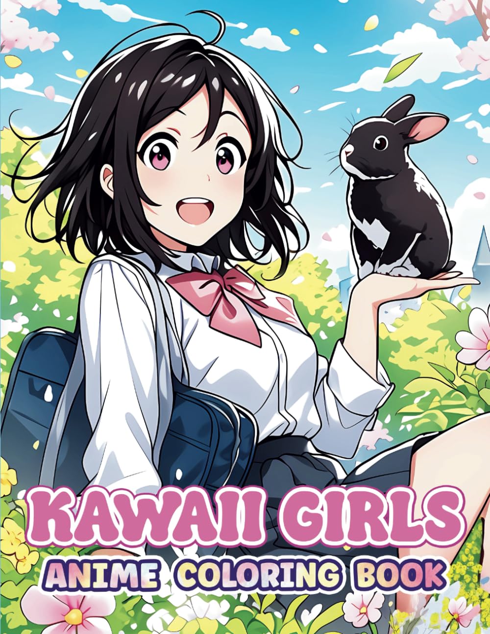 Anime Coloring Book: Cute & Kawaii Japanese Anime Girls Coloring Pages, For Teens and Adults