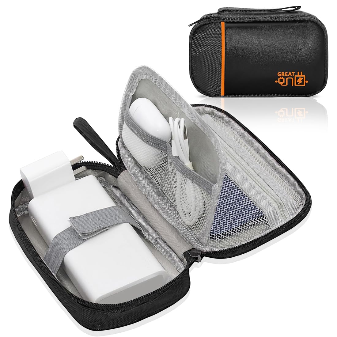 oddpod™ Pu Leather Electronic Gadgets Organizer Bag for Travel/Portable Waterproof All-in-One Storage Case for Cable, Cord, Charger, Phone, Hard Drive and More - Small (Black) (B0D8KLN988) Amazon Price History, Amazon Price Tracker