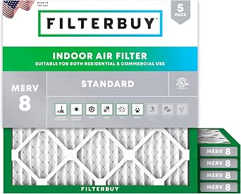 Filterbuy 29x29x1 MERV 8 Pleated Air Filter – Dust & Allergy