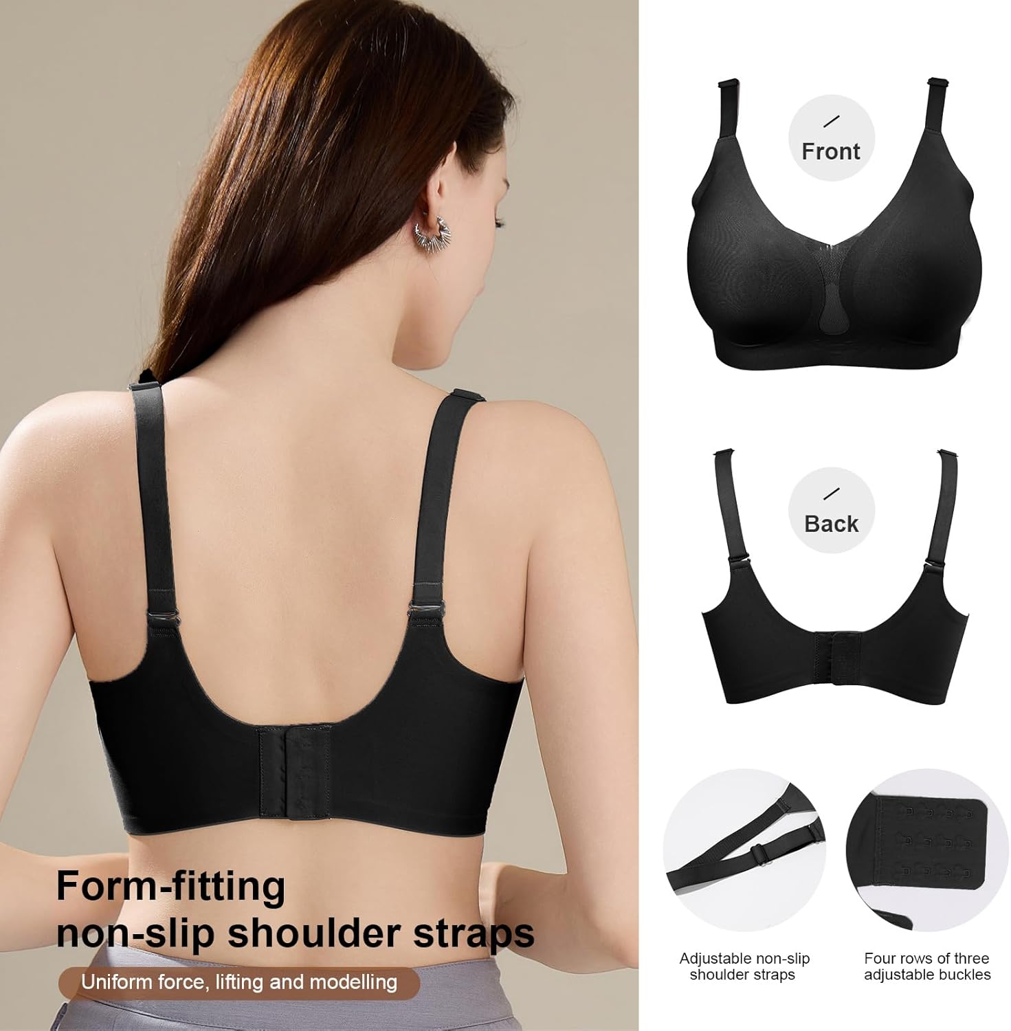 Mastectomy Bra with Pockets - Post Surgery Pocket Prosthesis Bra for Breast Forms Wireless Everyday Bras - Image 5