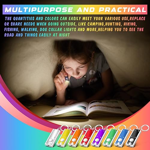 Miniatura 4 de 8 llaveros mini linternas a granel de colores surtidos LED llavero para actividades de campamento al aire libre, equipo al aire libre, fiesta