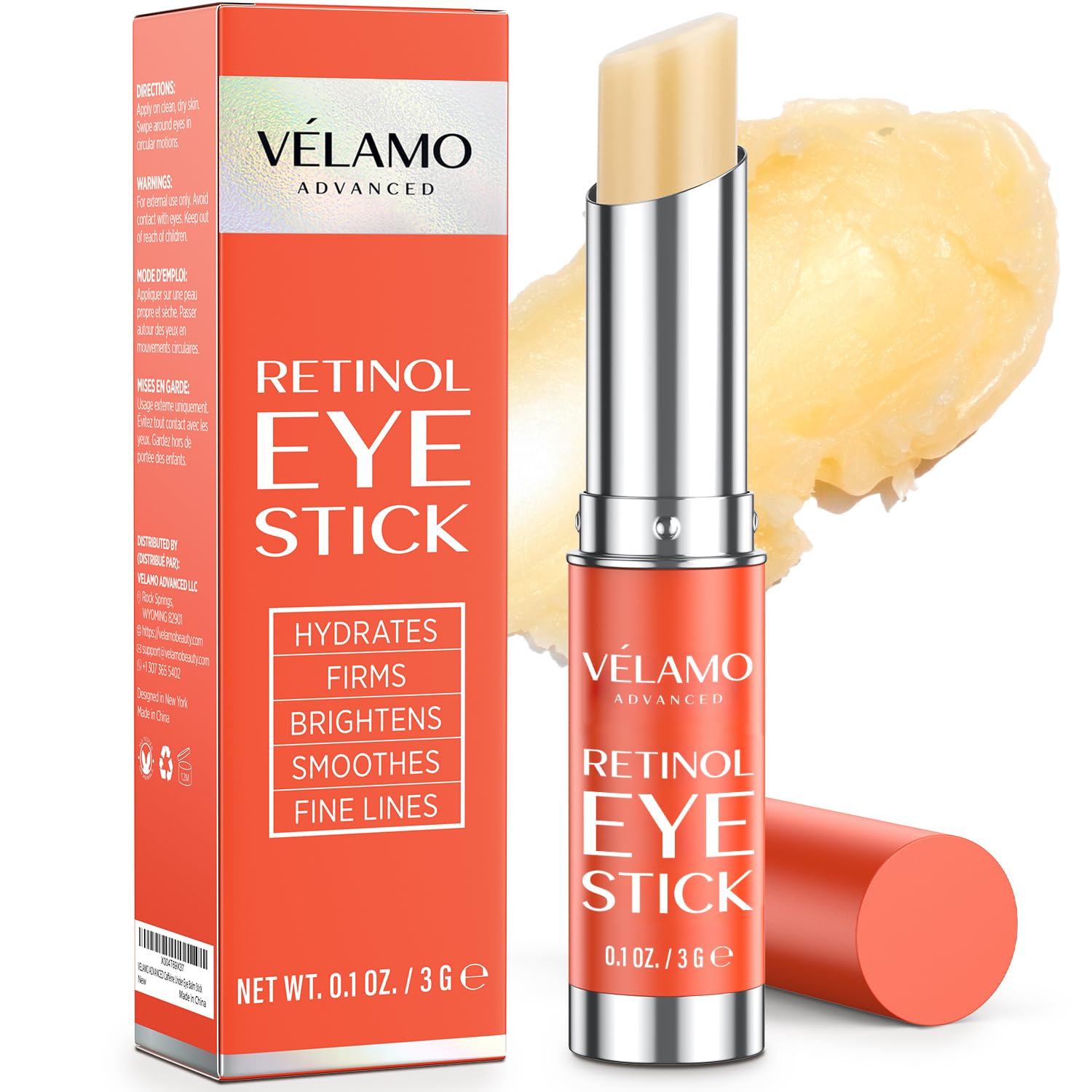 Retinol Eye Stick: Renewing & Firming Under Eye Balm for Dark Circles, Puffiness, Fine Lines & Wrinkles - Travel Essentials, Portable & Perfect for On-the-go Use, 0.1 OZ/3g