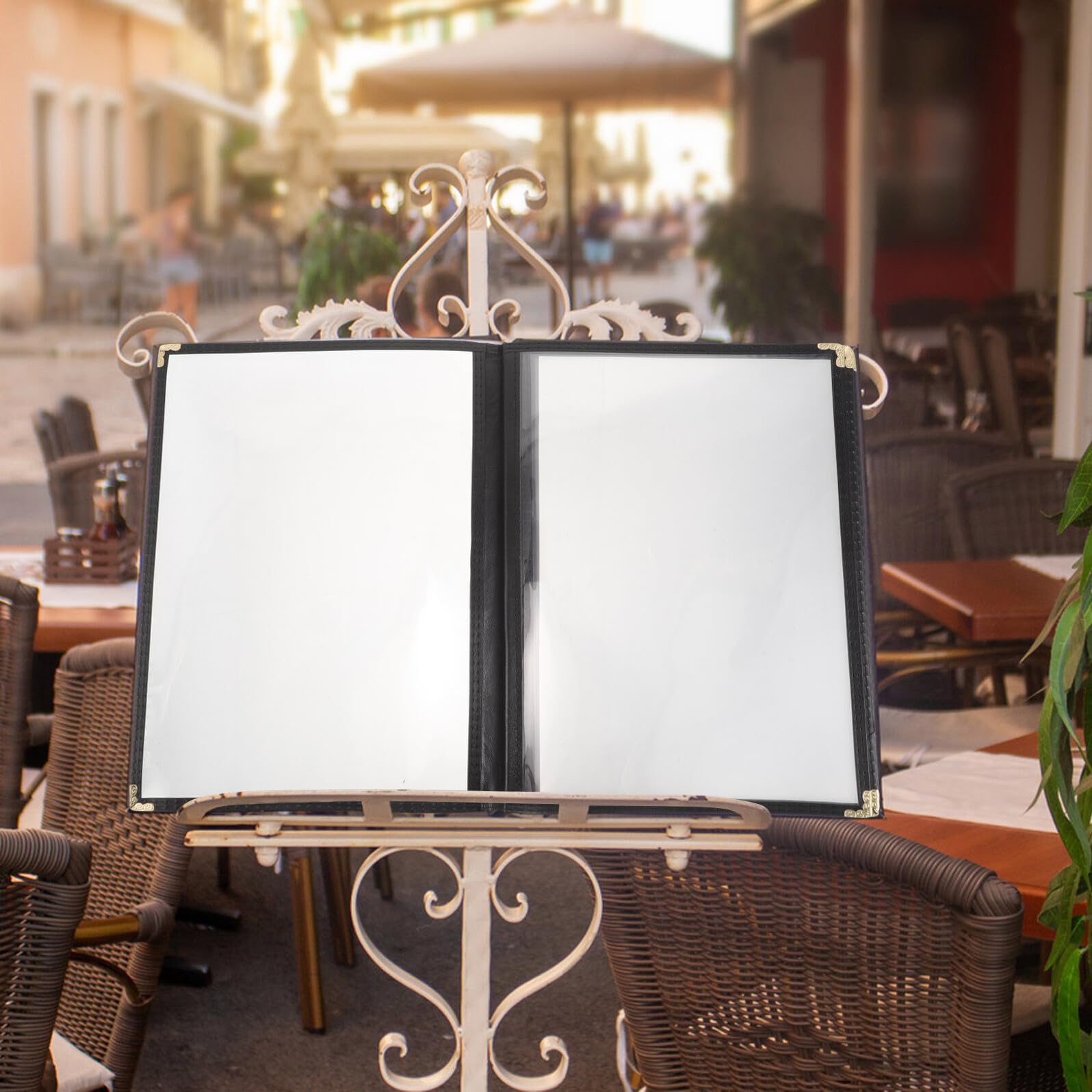 SHINEOFI Protège-menu Transparent en Pvc A4 5 Pages Insérables, Résistant aux Rayures, pour Restaurant et Présentation Élégante