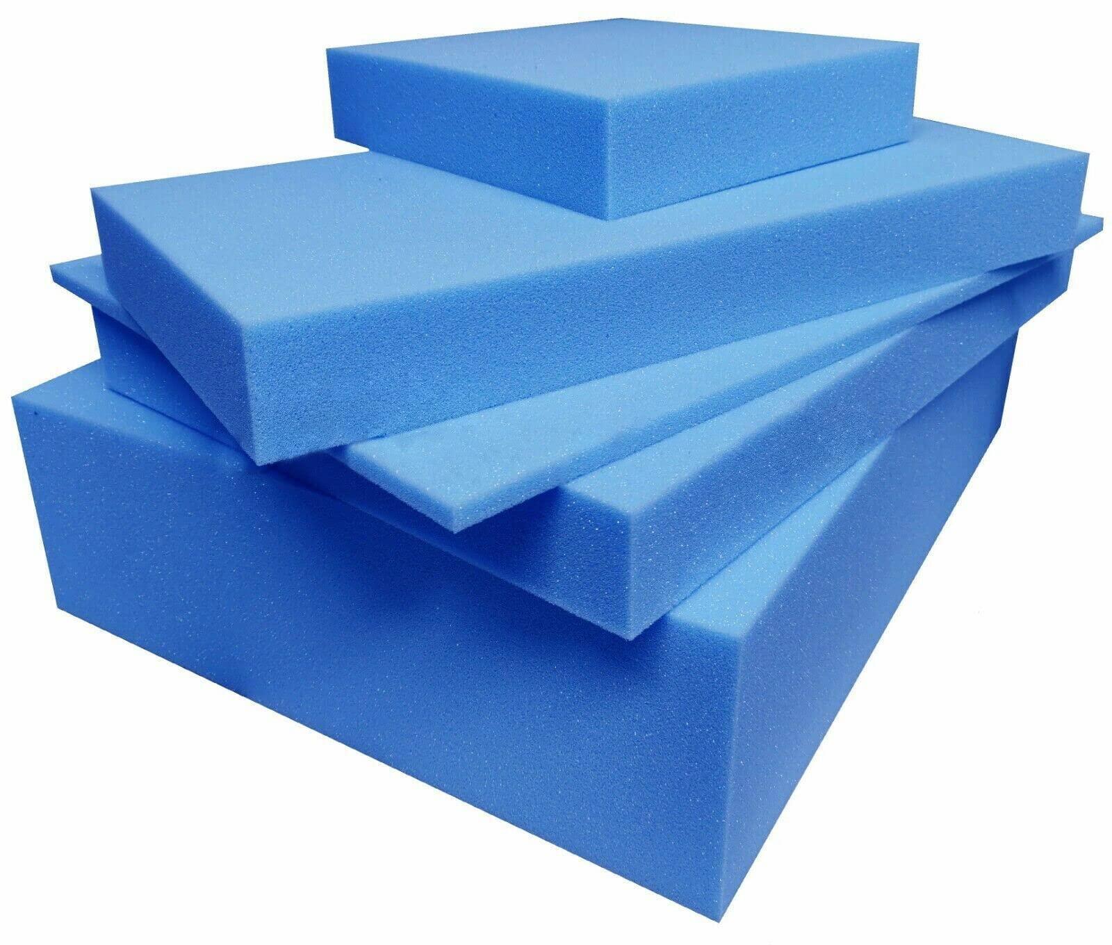 High Density Upholstery Foam Cut To Size, Premium Blue Seat Cushion, Foam For Reducing Pain, Replacement to Seat pads, High Chair Seat, Bench, Sofa & Window Seats (50 x 50 x 10CM)