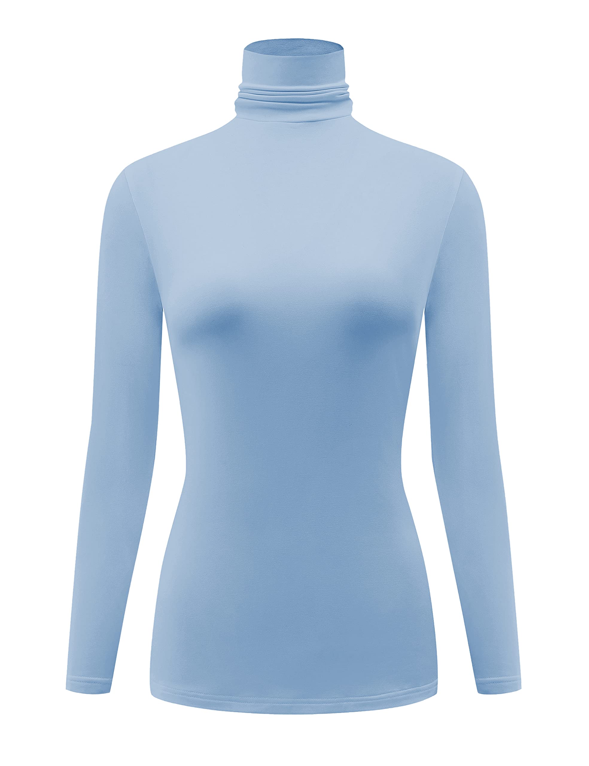Kindcall Casual Turtleneck Tops Lightweight Long Sleeve Soft Thermal Shirts for Women