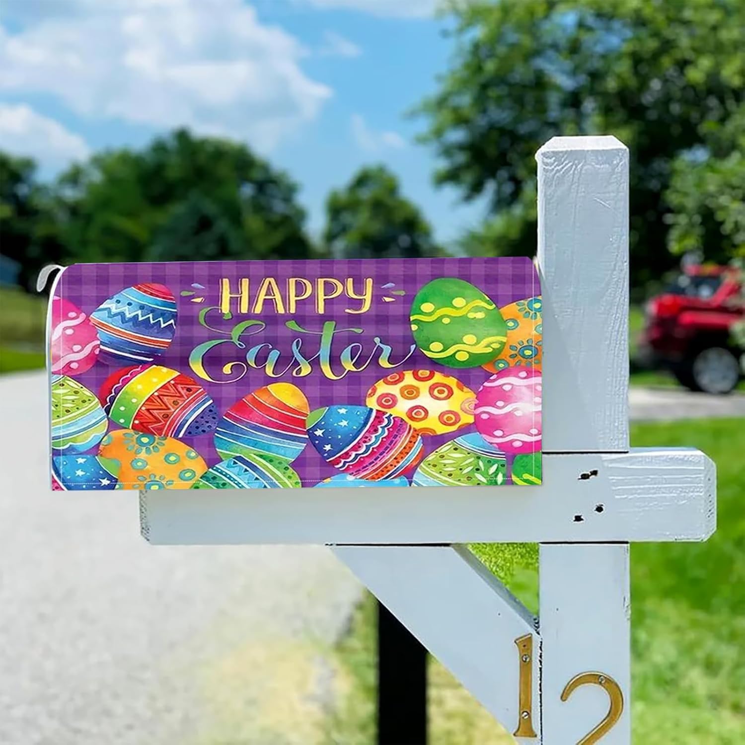 Easter Mailbox Covers Magnetic Standard Size Spring Easter Eggs Mailbox Cover Holiday Decorations Mailbox Wrap Post Letter Box Cover Decor for Home Outdoor Garden(18"*21")