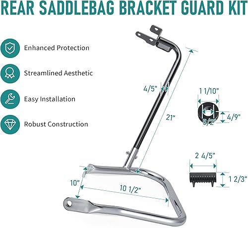 Miniatura 10 de MoKitDora Barras protectoras para alforjas traseras Touring compatibles con Harley Street Road Electra Glide Road King 2014 en adelante, color negro