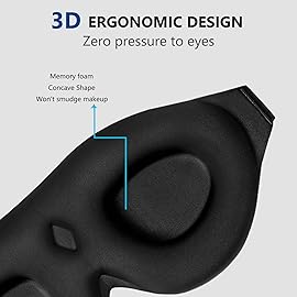 ALASKA BEAR Sleep Mask Women Men with Molded Eye Cups, Well-Contoured 3 D Extra-Plush Soft Memory Foam Blackout Eye Mask Zero Pressure on Eyelids & Eyelashes w Earplugs Set - Silent Night Stars