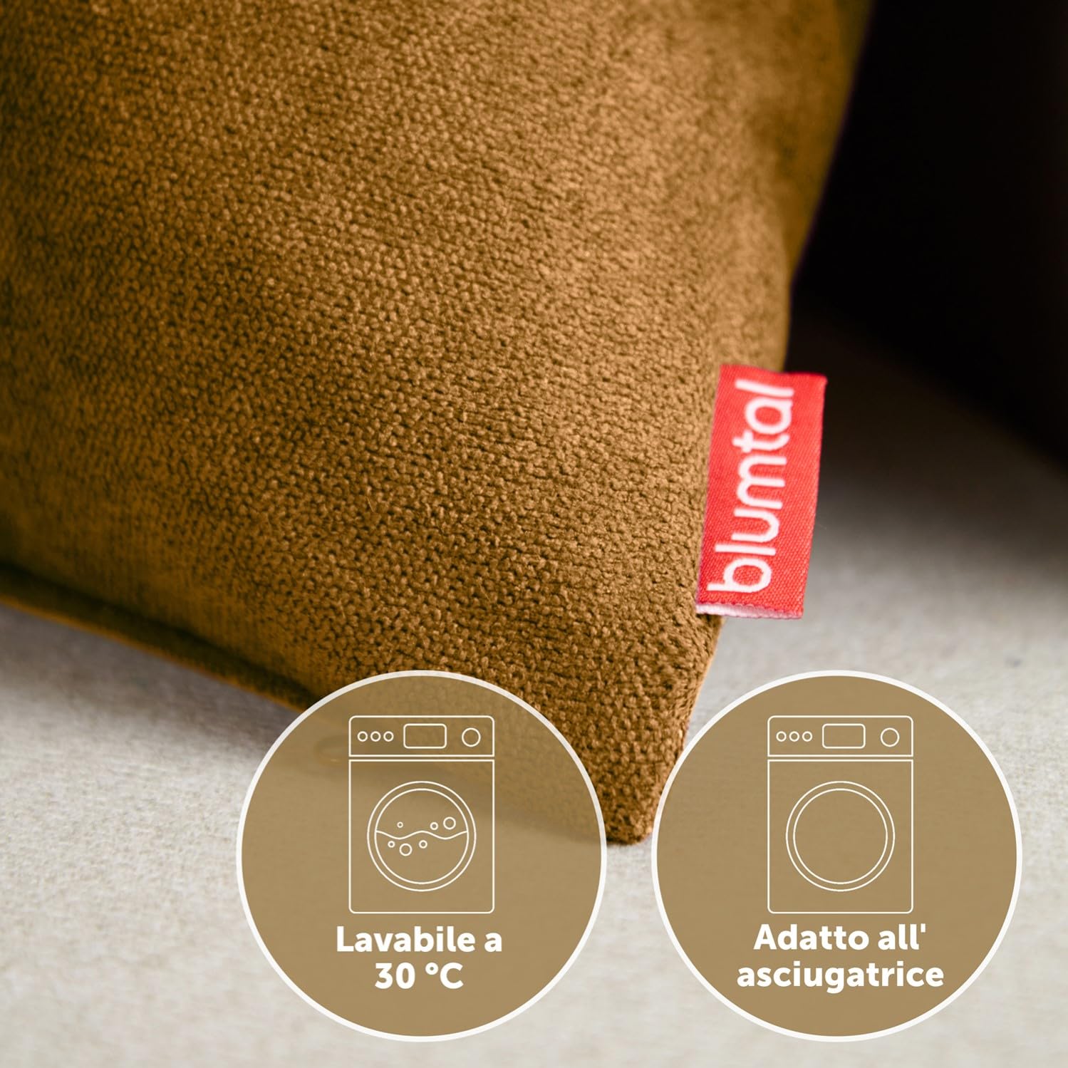 Blumtal Federe Cuscini Divano in Ciniglia, Copricuscini Divano, Federe Cuscino Divano, 2 Pezzi, 50 x 50cm, Marrone