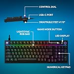 Logitech G316 X 98 Gaming Keyboard, 8 kHz Report Rate, Hot-Swappable Tactile Switches, Gasket Structure, LED Dot Matrix Display & Dial, Double Shot PBT Keycaps, USB-C, RGB LIGHTSYNC, for PC - Black