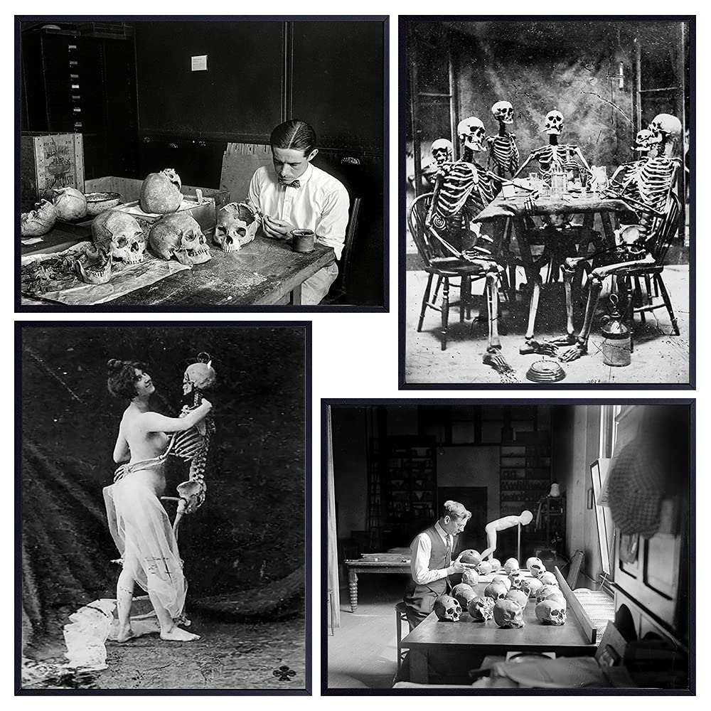 Skeleton Wall Art - Skeleton Decor - Gothic Goth Home Decor - Wiccan Print - Skull Artwork - Wicca, Witchcraft Supplies - Paganism Pagan Gifts -