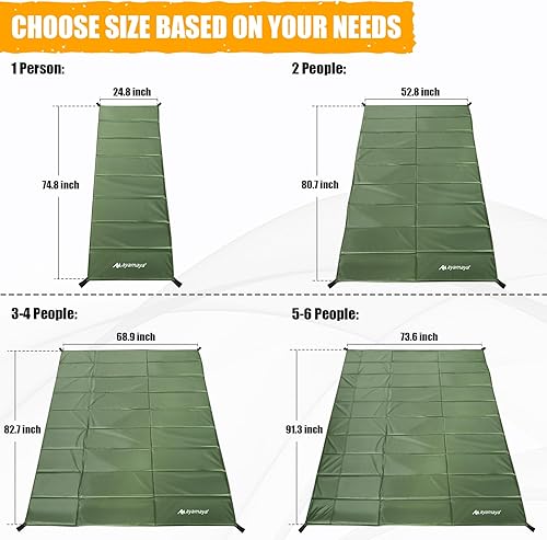 Miniatura 2 de AYAMAYA - Colchón plegable de espuma para dormir para 123456 personas, extra grueso, impermeable, para tienda de campaña, tapete interior de