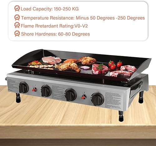 Miniatura 4 de YHOLSDAS Patas de goma atornillables para piezas de plancha de mesa Blackstone, accesorios de plancha para parrilla Blackstone de 22 pulgadas y