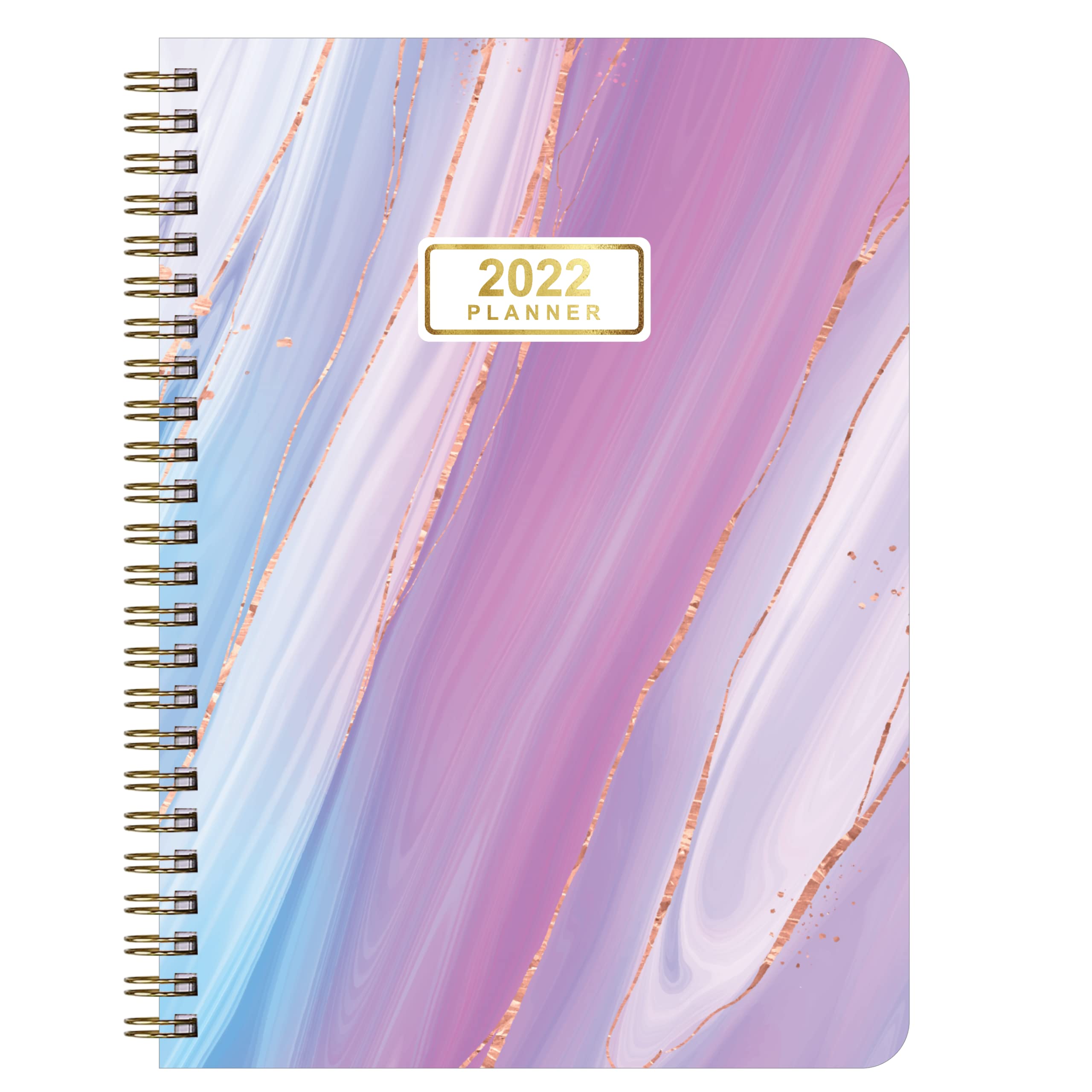 Notebook Planner,Calendar Journal,Jan.2022 - Dec.2022 Daily Weekly Monthly Agenda Planner and Schedule Organizer,Ruled Spiral Notebook,Hardcover, Premium Paper,Perfect for School,Office & Home