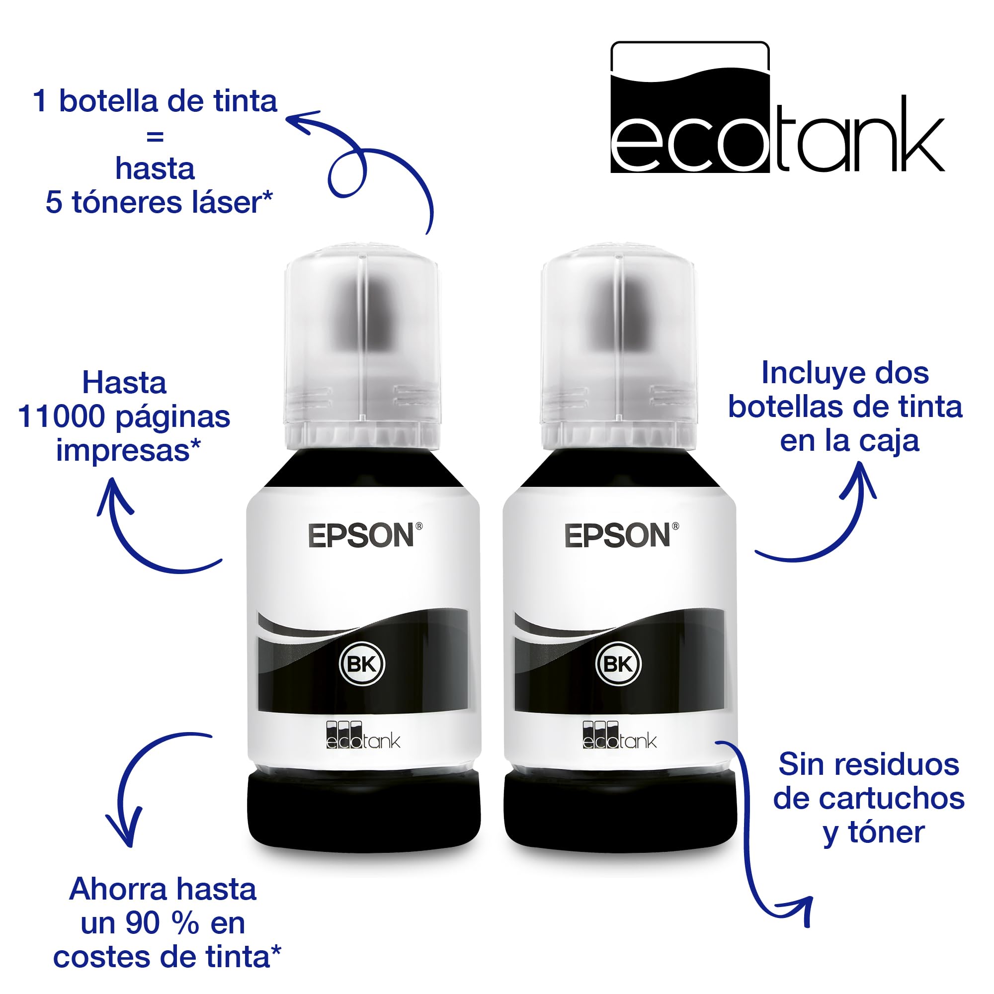 Impresora EcoTank ET-M1170 A4 monocromo con depósito de tinta y conexión Wi-Fi