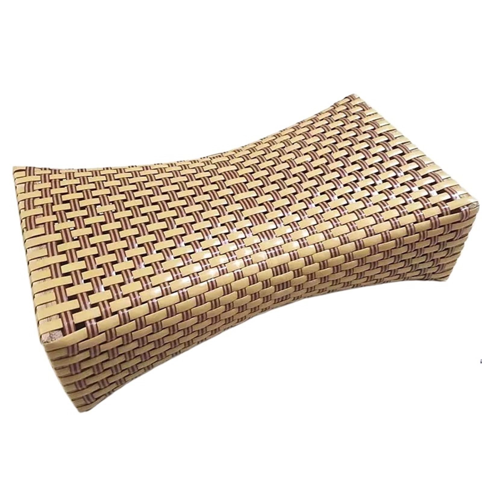 UMEXIDRA Sauna Headrest, Sauna Headrest Pillow Rattan Bamboo Weaving Hollow Rectangle 29-35x17x8.5cm(Medium 29x17x8.5cm)