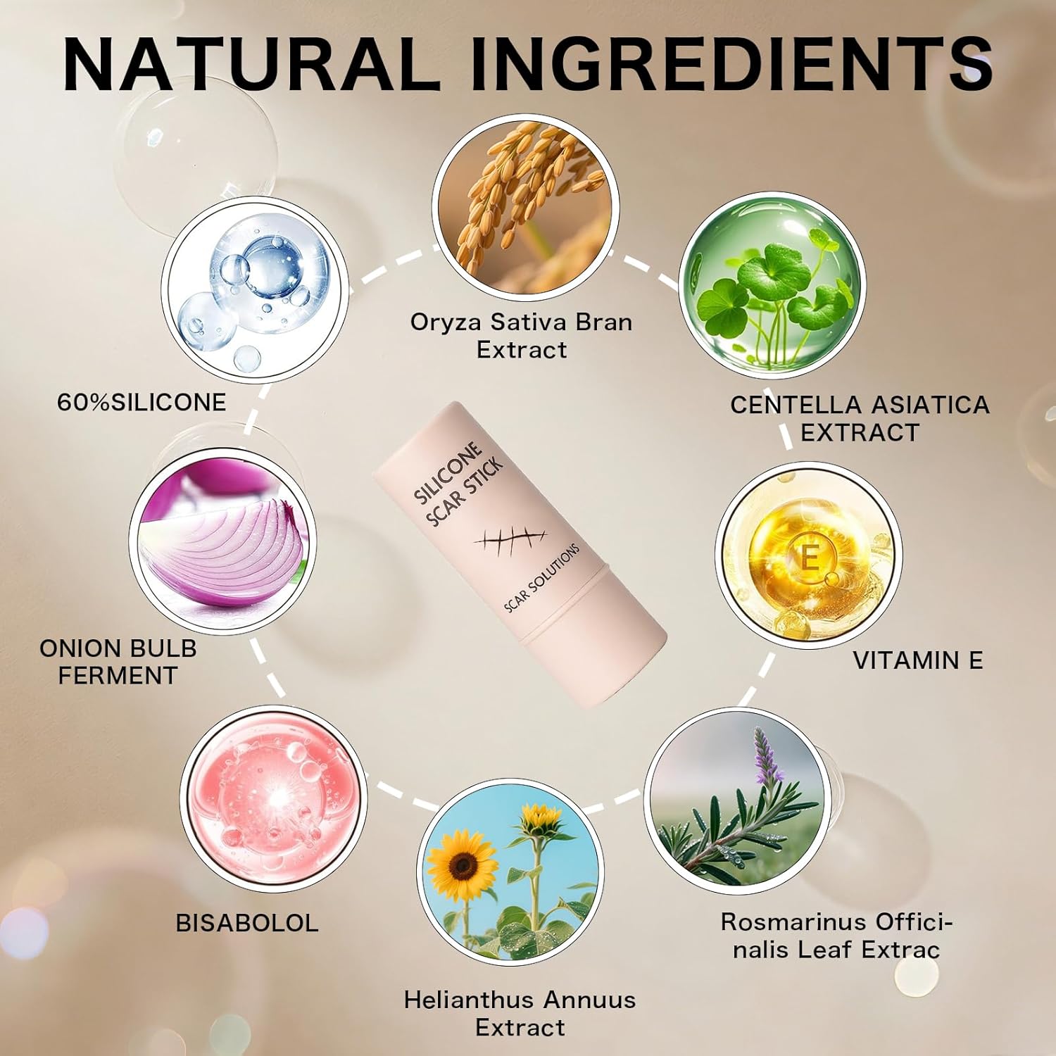 60% Silicone Scar Stick, Skin Scar Solutions for Face and Body, Stick Applicator Manual Massage, with Centella Asiatica Extracts and Vitamin E, Soothing & Gentle for All Skin Scar Types - Image 11