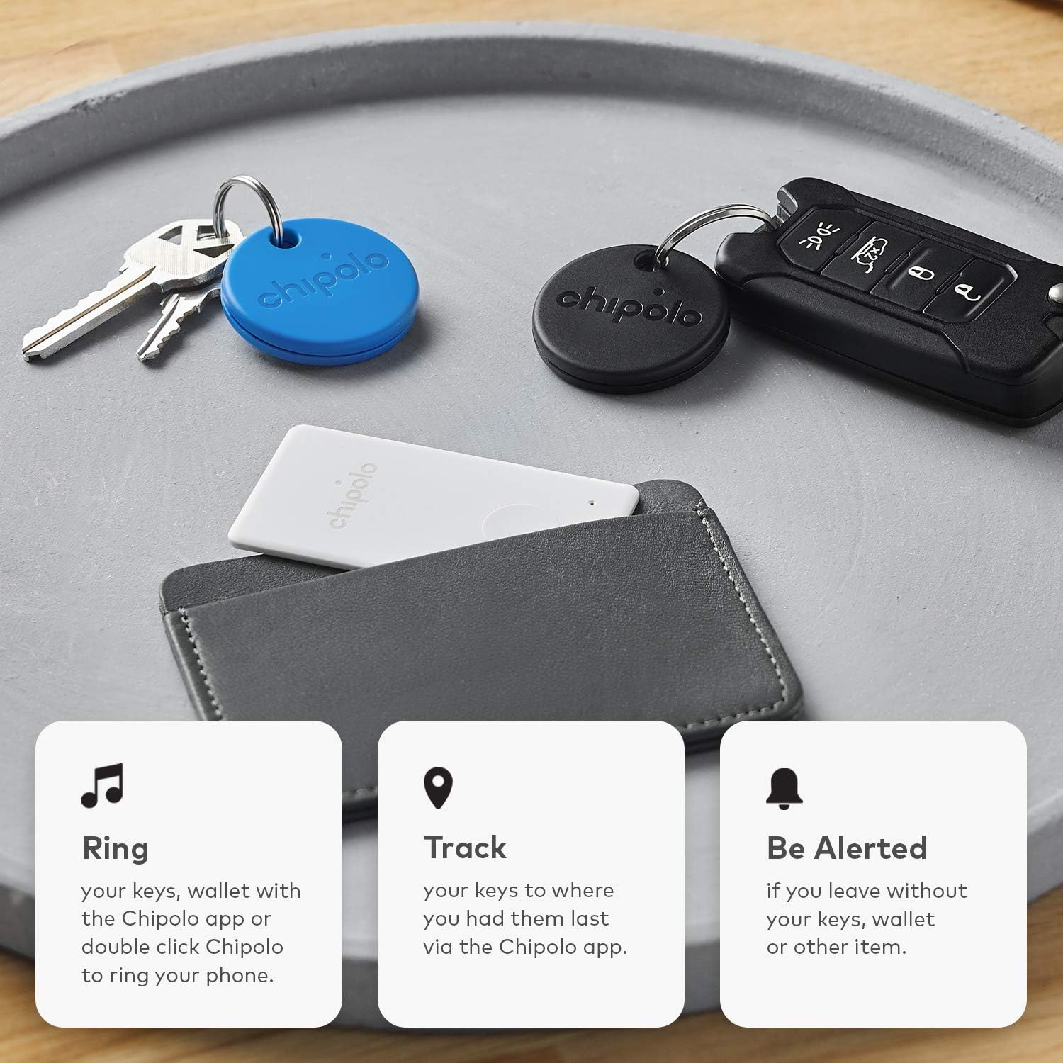 Frее Shірріng оƒƒеr Chipolo Bundle (2020) - 2X ONE + 1x Card - Key and Wallet Finder, Bluetooth Tracker for Keys, Wallet. Free Premium Features. for iOS and Android