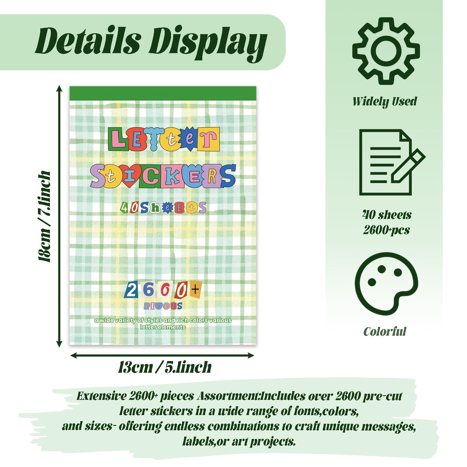 Vintage Letter Stickers - 2600 Pack for Scrapbooking -5