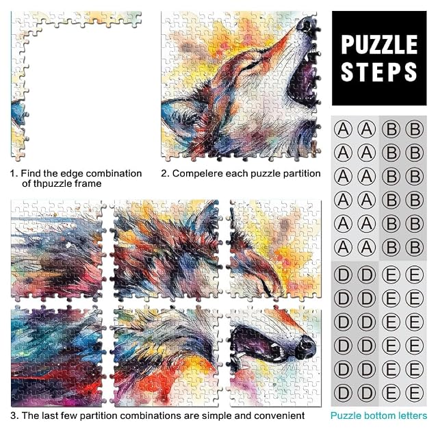 Foto 3 de 6 de Arte de fantasía de Lobo Rompecabezas para Adultos 1000 Piezas Alivia el estrés Vacaciones en casa Matar…