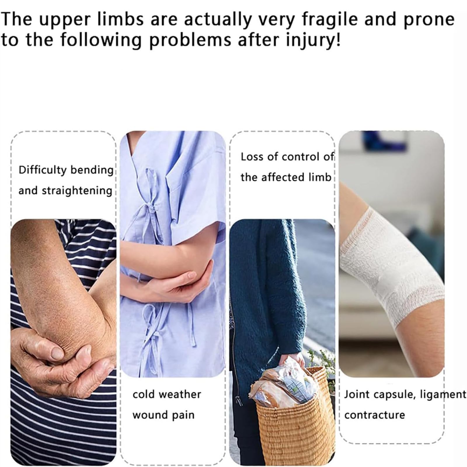 HZFAIGLL Electric Elbow Joint Rehabilitation Device, Adjustable - 15° Extension and 170° Flexion, Flexible Support Frame for Wrist, for Stroke Hemiplegia Patients