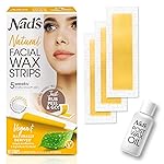 Nad\'s Facial Wax Strips - Natural All Skin Types - Waxing Kit With 30 Face Wax Strips & Post Wax Oil, 1 Count