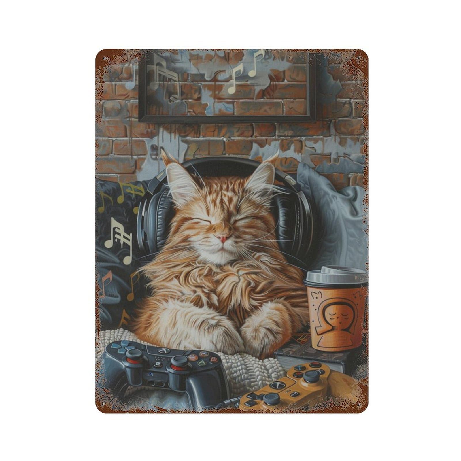 HDURYEYRYY Retro Leisure Tabby 04 Wall Retro Iron Vintage Art Metal Tin Sign Poster Modern Home Cofffee Club Art Bar Shop Decor Style 40x30cm