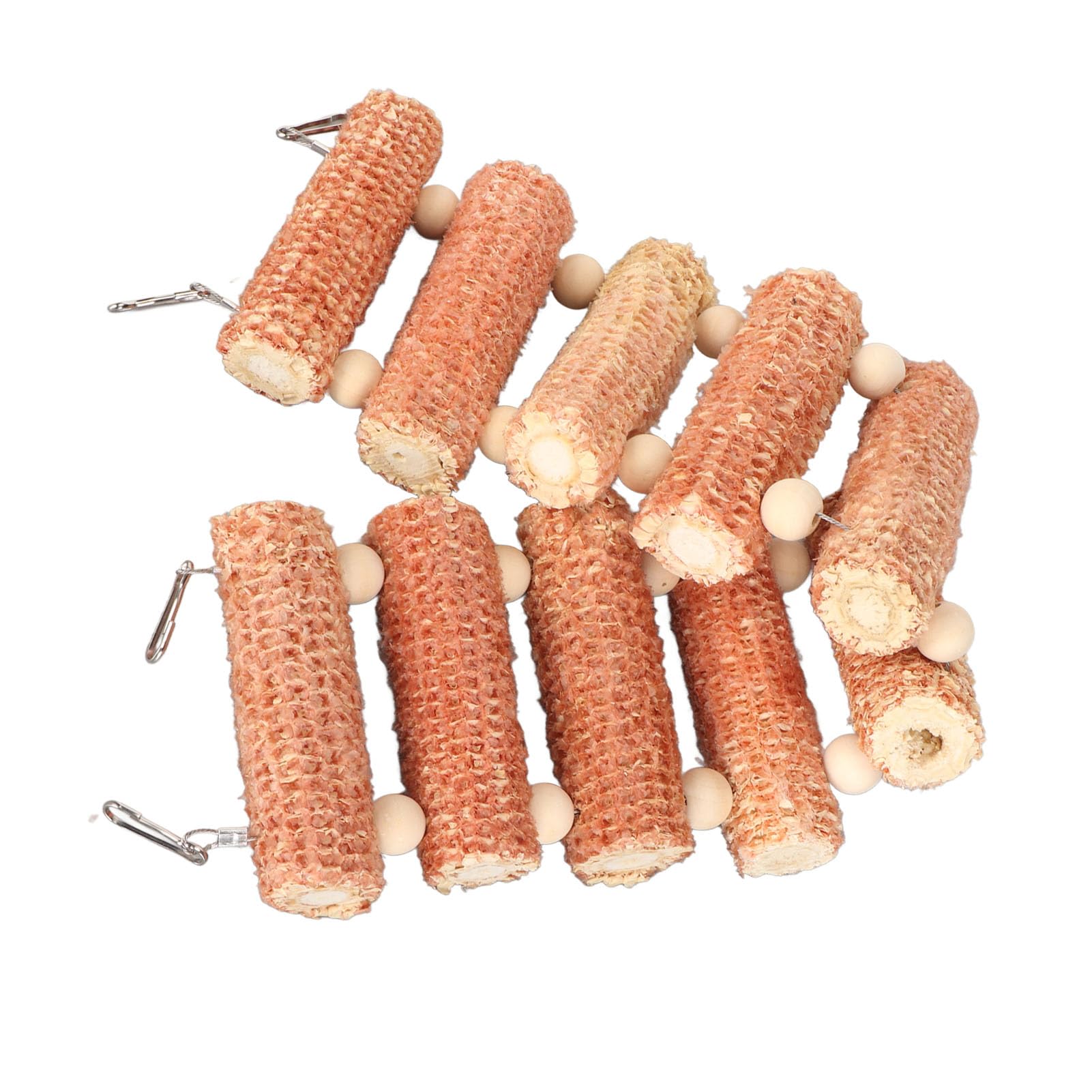 Gavigain Corn Cob Chew Toy, Interactive Hanging Bridge, Safe Climbing Ladder for Small Pets