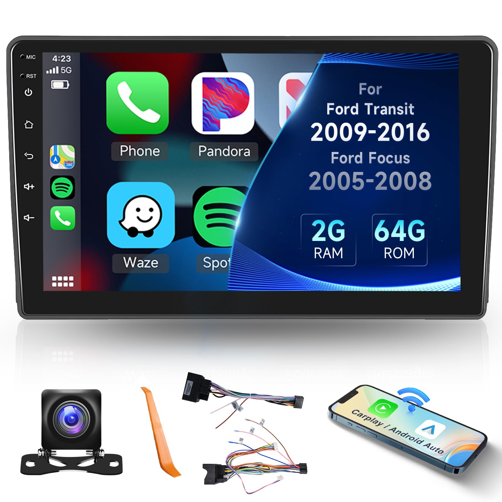 4G+64G] 8 Core Android 12 Autoradio PourFord C/S-Max Fiesta Focus Transit Carplay Android Auto